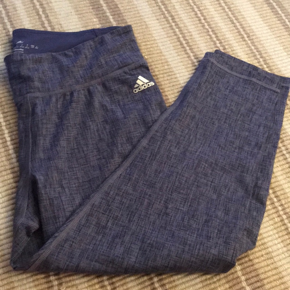 Purple tweed print leggings